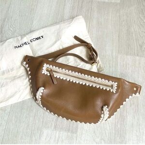 Rachel Comey Ante Leather Crochet Fanny Pack Bag Taupe Natural